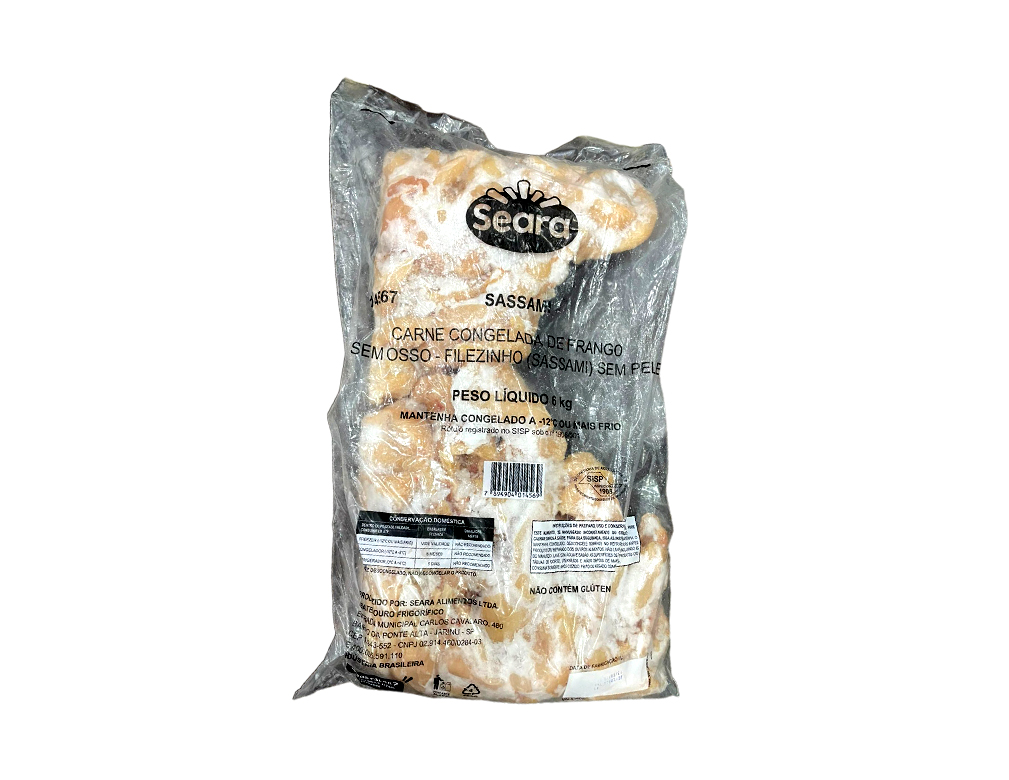 FILEZINHO SASSAMI DE FRANGO CONGELADO SEARA 6 KG (CX 3 PCT)